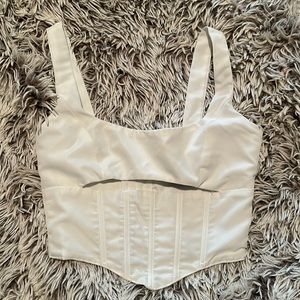 White Windsor cutout crop top